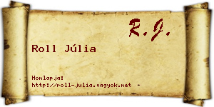 Roll Júlia névjegykártya